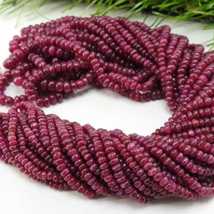 Ruby Smooth Roundel Beads 2 To 5 MM Approx Wholesale Price New Arrival BSJ(B5)