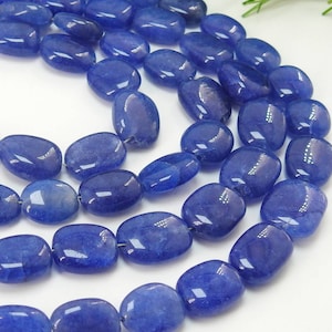 Blue Quartz Smooth Oval,Tumble,Nuggets,Loose Stone,Handmade 12Inch Strand 12X9To6X5MM Approx Wholesale Price New Arrival (BSJ)TU5