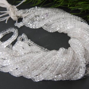 Crystal Quartz Smooth Tyre,Coin,Button,Wheel,Loose Beads,Eye Clean,Wholesaler,Supplies,New Arrivals 16Inch Strand 100%Natural BSJ(T2)