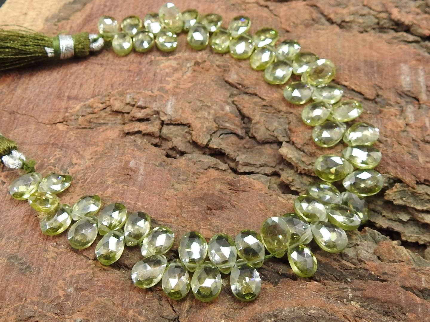 Peridot Green Zircon Faceted Teardrops,drop,loose Stone