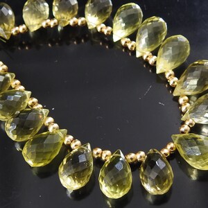 Lemon Yellow Quartz Faceted Drop/Teardrop/Glass/Hydro/Handmade/For Making Jewelry/15X9 MM WM(BR-11)