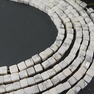 Howlite Smooth Cubes,Beads,Box,3dCube,Loose Stone,Handmade,For Jewelry Making,White Bead,Wholesaler Supplies 100%Natural 13Inch (BSJ)CB2