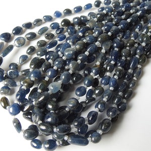 Blue Sapphire Smooth Tumble Nuggets/10Inches 5X4To10X7MM Approx/100%Natural/TU5