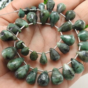 Emerald Smooth Drops,Teardrop,Handmade,Loose Bead,For Making Jewelry,Wholesaler 33Piece Strand 15X10To10X7MM Approx 100%Natural (BSJ)BR7