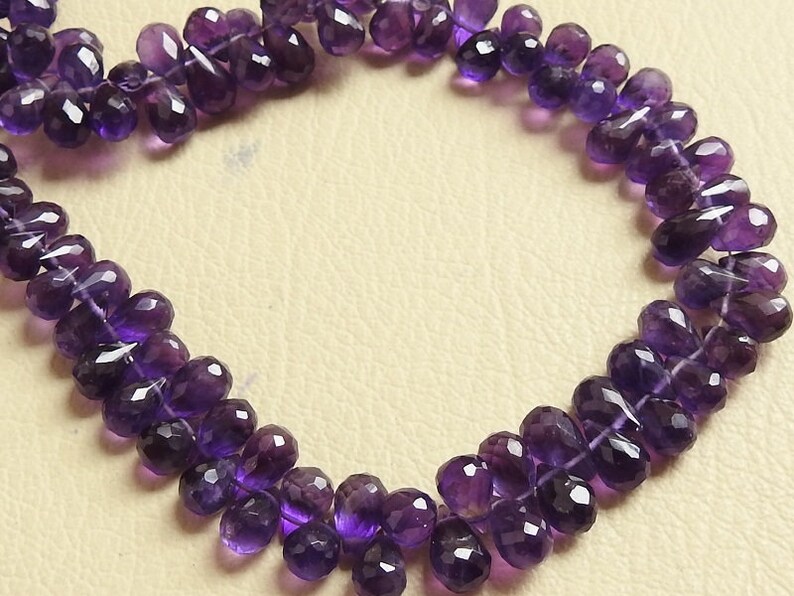 bsj AMETHYST 1.Strand 10 Faceted Drop Shape Briolettes 10X6 To 8X6 MM Approx 100/% Natural Beautiful Quality Discounted Price New Arrival