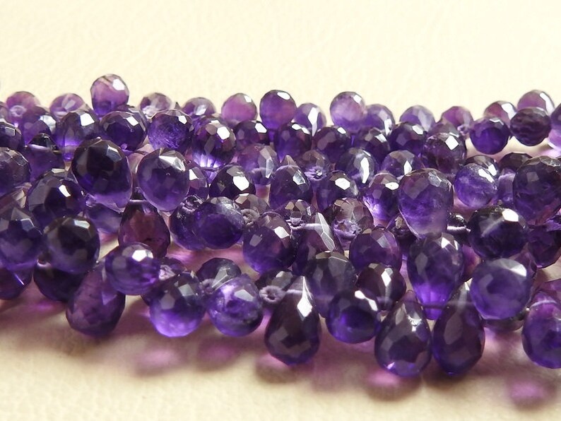bsj AMETHYST 1.Strand 10 Faceted Drop Shape Briolettes 10X6 To 8X6 MM Approx 100/% Natural Beautiful Quality Discounted Price New Arrival