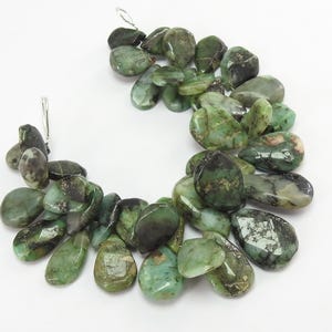 Emerald Smooth Teardrop Shape Briolette/Handmade Gemstone/7Inch Strand 22X13 TO 14X9MM/For Making Jewelry/WM(BR-21)