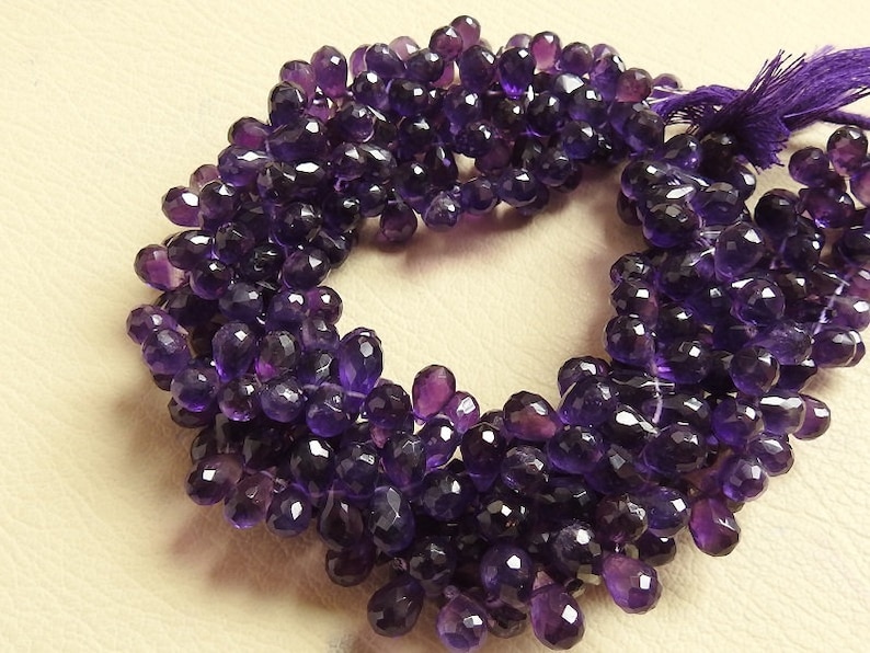bsj AMETHYST 1.Strand 10 Faceted Drop Shape Briolettes 10X6 To 8X6 MM Approx 100/% Natural Beautiful Quality Discounted Price New Arrival