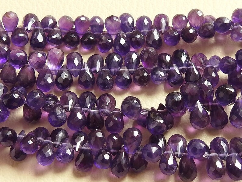 bsj AMETHYST 1.Strand 10 Faceted Drop Shape Briolettes 10X6 To 8X6 MM Approx 100/% Natural Beautiful Quality Discounted Price New Arrival