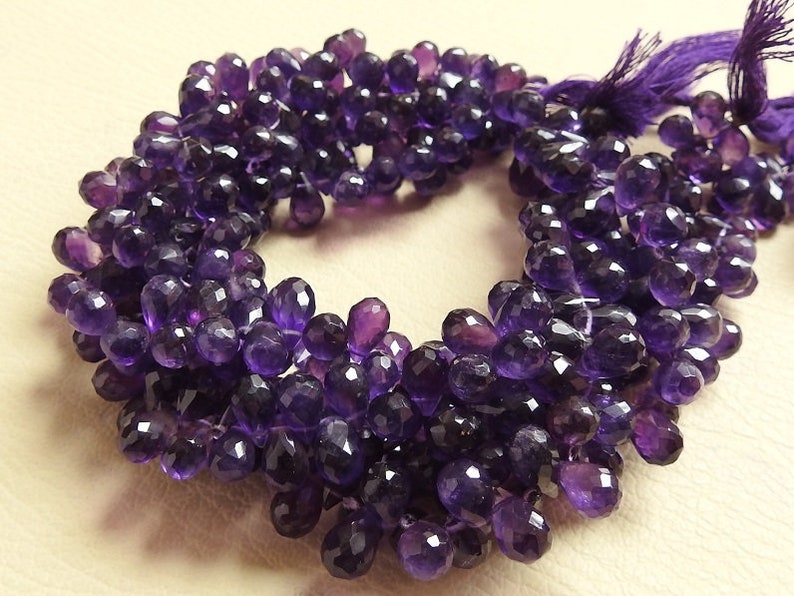 bsj AMETHYST 1.Strand 10 Faceted Drop Shape Briolettes 10X6 To 8X6 MM Approx 100/% Natural Beautiful Quality Discounted Price New Arrival