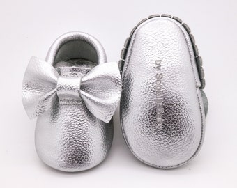 Silver Baby Moccasin Etsy