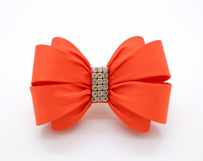 Orange Bow Hair Clip Girls Bow Red Bow Hair Clip Wedding Etsy