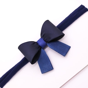 Navy Blue Bow Headband, Baby Bow Headband, Newborn Bow Headband, Photography Prop, Headband, Navy Blue Headband, Bow Headband, 2115