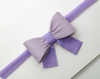 Lavender Bow Headband, Baby Bow Headband, Newborn Bow Headband, Photography Prop, Headband, Lavender Headband, Bow Headband, 2115