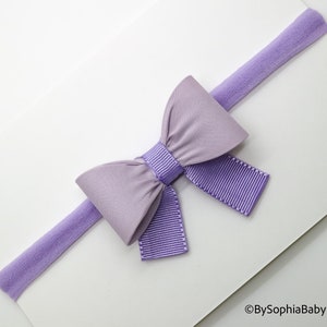 Lavender Bow Headband, Baby Bow Headband, Newborn Bow Headband, Photography Prop, Headband, Lavender Headband, Bow Headband, 2115