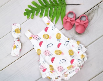 baby girl pineapple romper