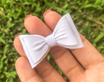 Baby White Bow, Newborn Baby Bow, White Baby Hair Bow, Small Baby Bow Hair Clip, Flower Girl, Baby Small Hair Bow, White Baby Bow, 1484