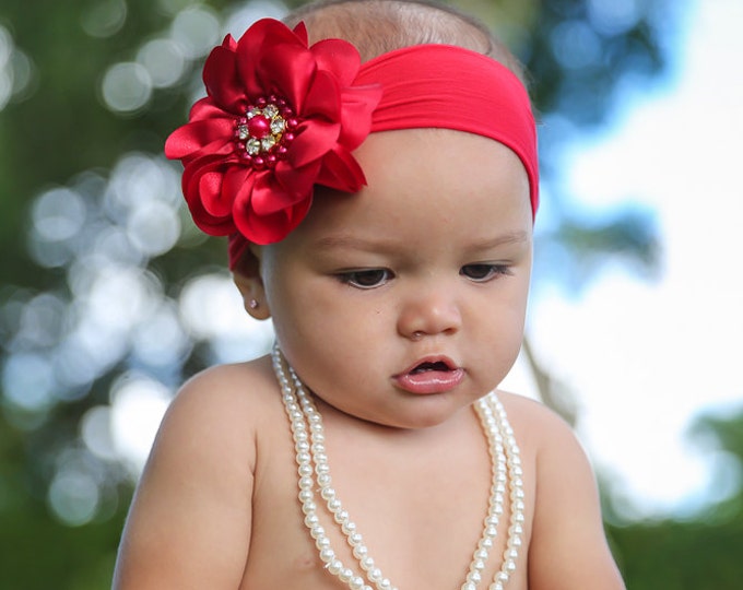 Baby Headband Headwrap Red Baby Headband Christmas Headband Etsy