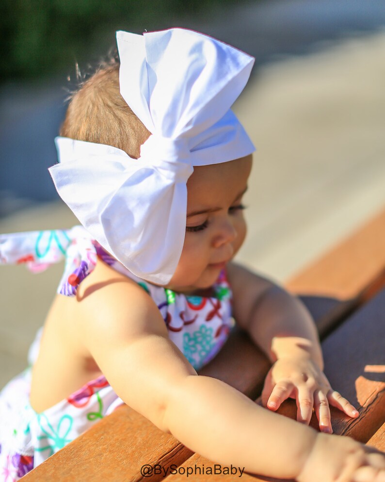 Baby Head Wrap Baby Headwrap White Baby Headband Baby Etsy