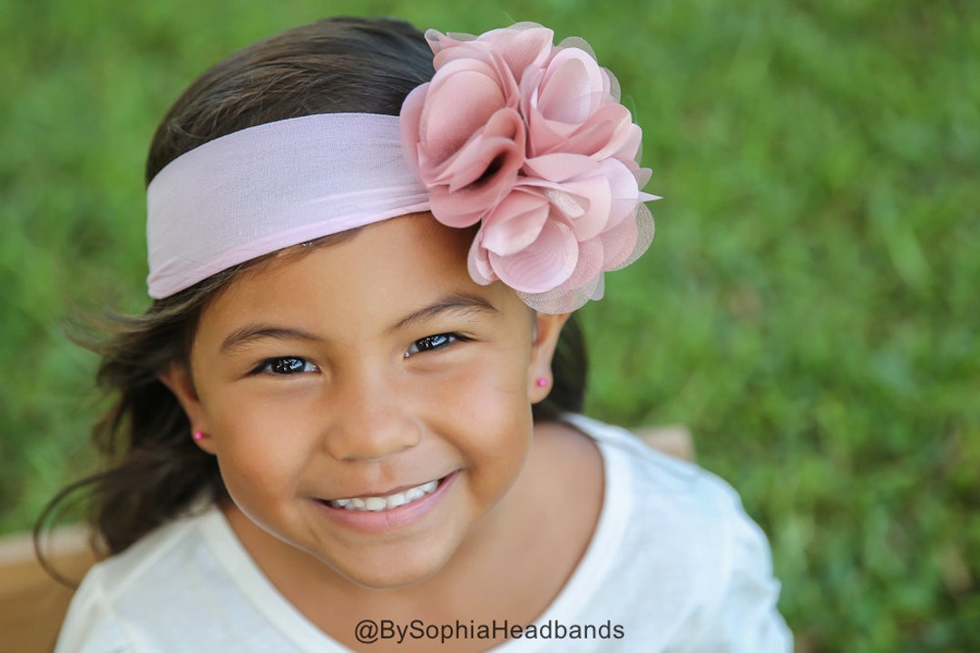 Baby Headband, Pale Pink Flower Headband, Pale Pink Baby Headband, Big