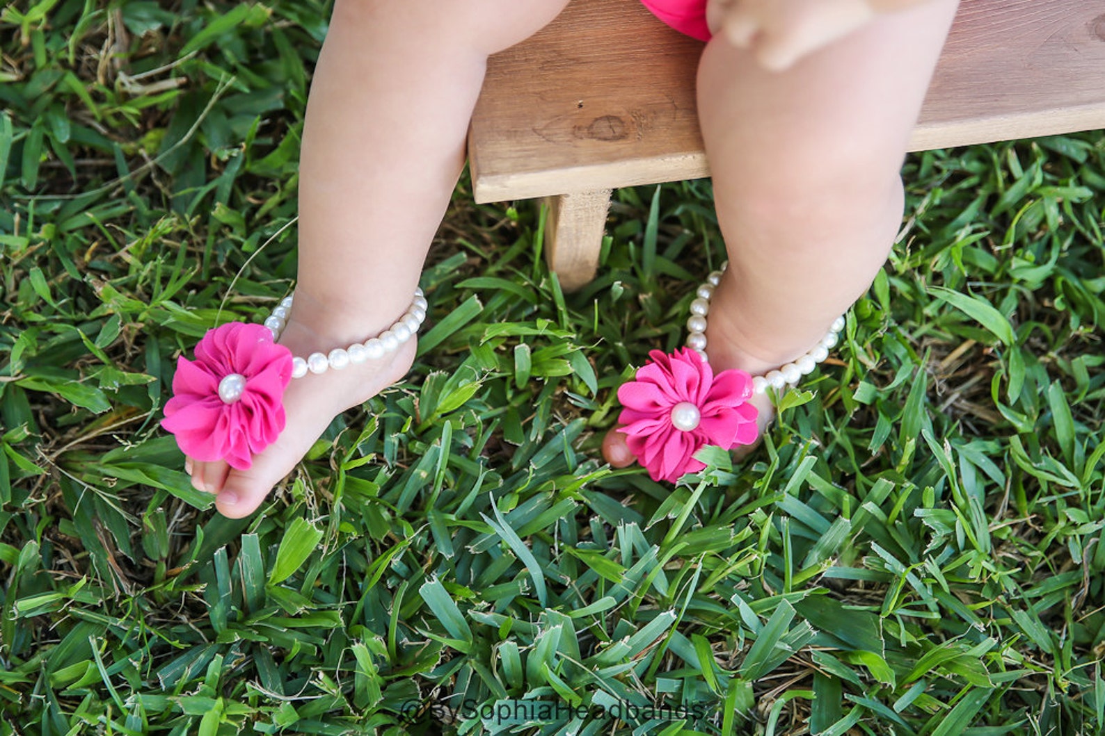 Baby Barefoot Sandals Hot Pink Barefoot Sandal Baby Foot Etsy