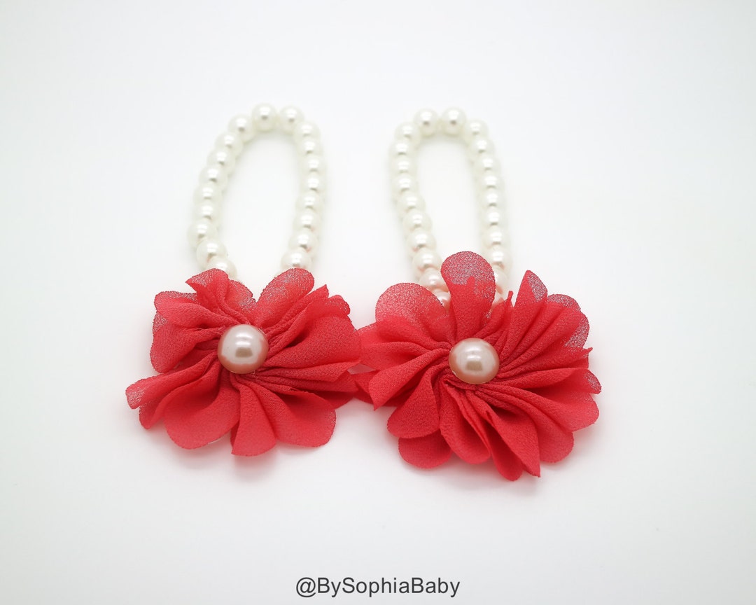Baby Barefoot Sandals, Coral Barefoot Sandal, Baby Foot Jewelry, Baby