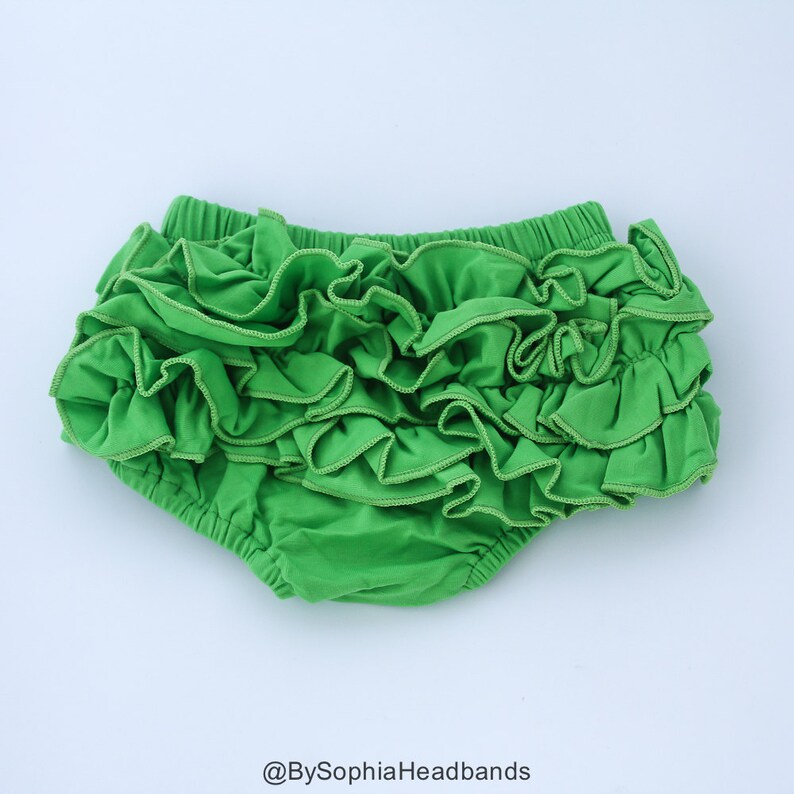 Baby Cotton Bloomers Green Ruffle Baby Bloomer Green Baby Etsy