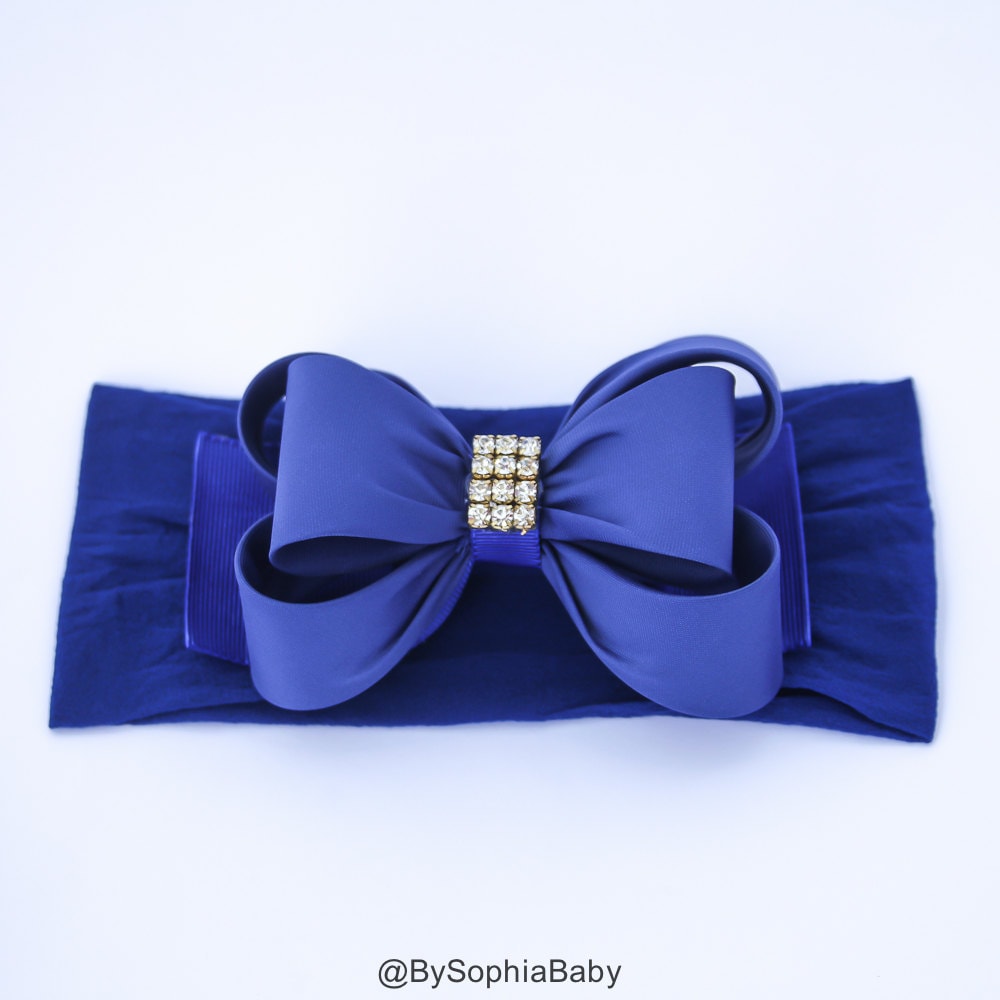 Royal Blue Big Bow Headband Royal Blue Baby Headband Royal Etsy