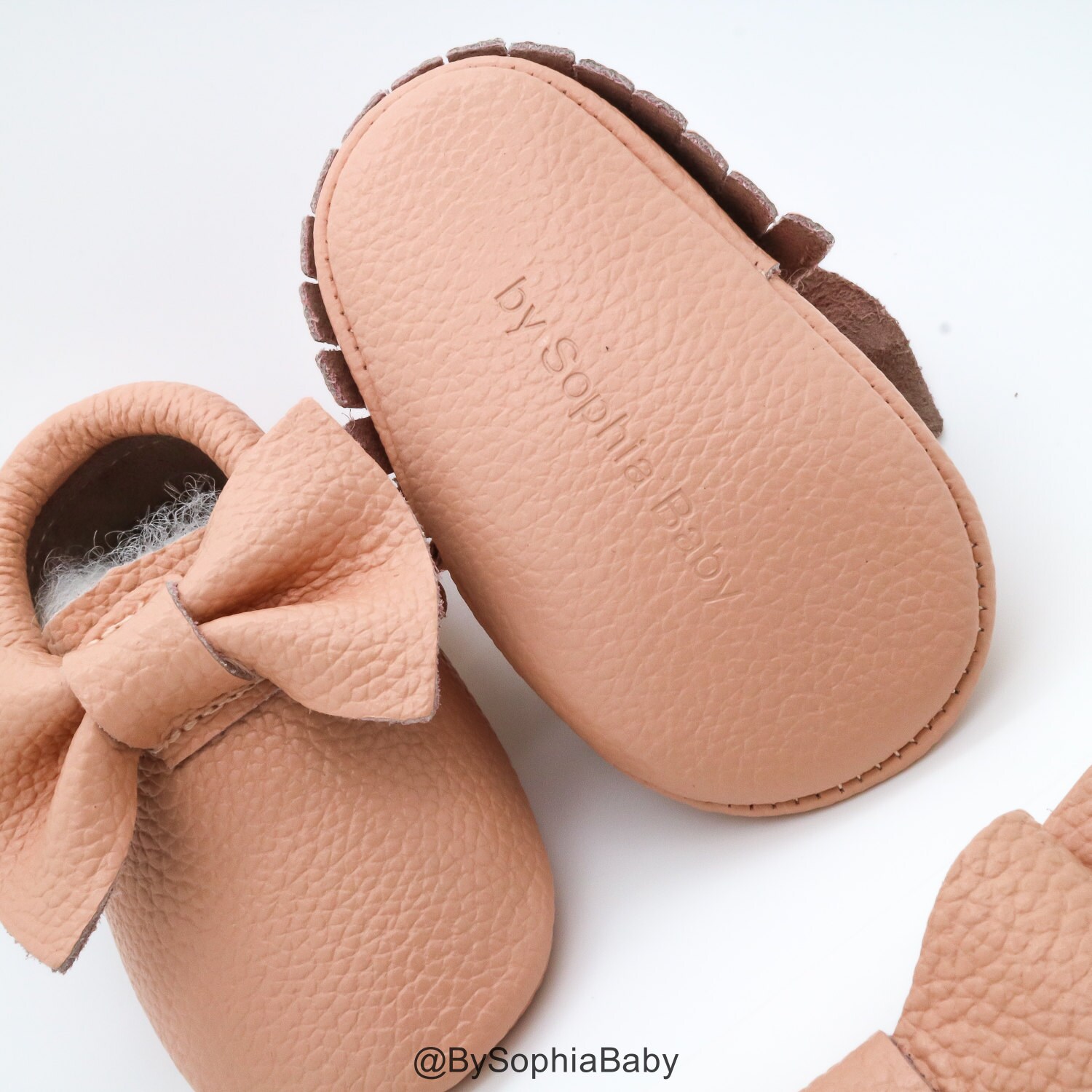 Size 23 Baby Moccasins - Hot Pink with Zigzag