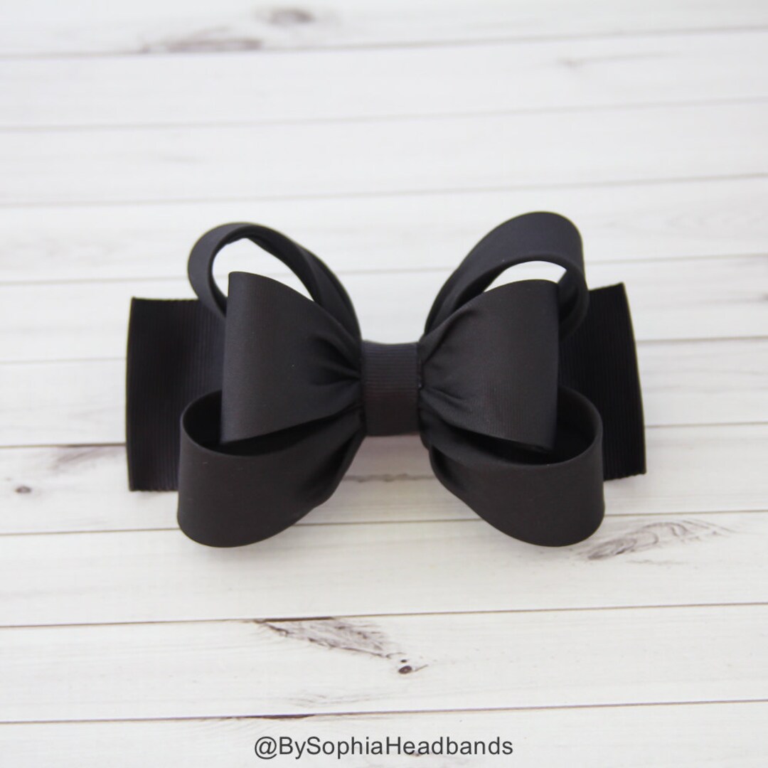 Black Hair Clip, Black Bow Hair Clip, Bow Hair Clip, Toddler Gold Hair