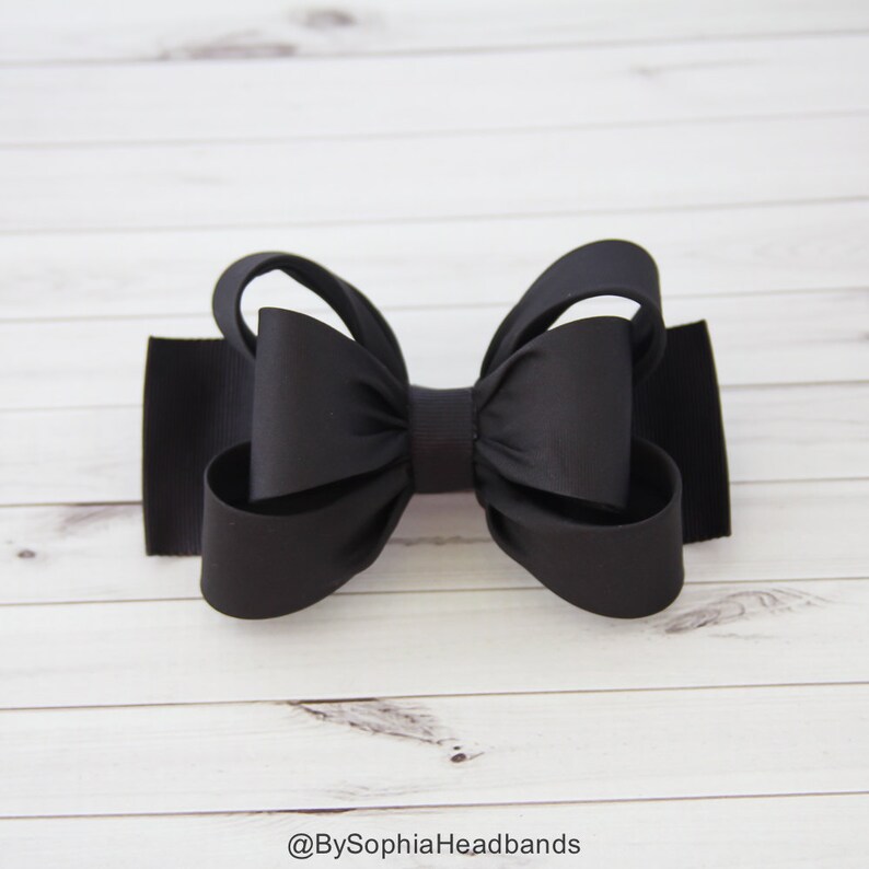 Black Hair Clip Black Bow Hair Clip Bow Hair Clip Toddler Etsy