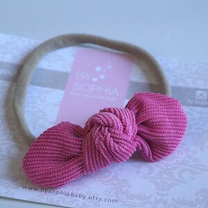 HOT Pink Bowknot Headband, pink  Bow, Baby Bow Headband, cotton Bow, Baby Hair Bow