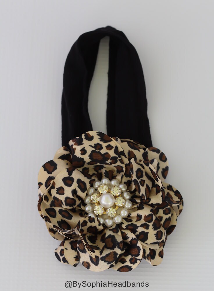 Baby Headband Headwrap Leopard Baby Headband Baby Flower Etsy