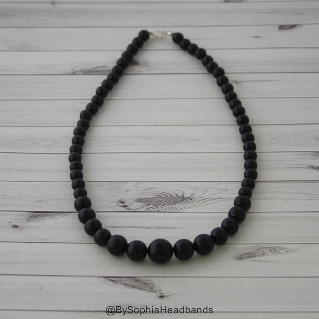 Black Baby Necklace, Black Girls Necklace, Blacknecklace, Baby Bead