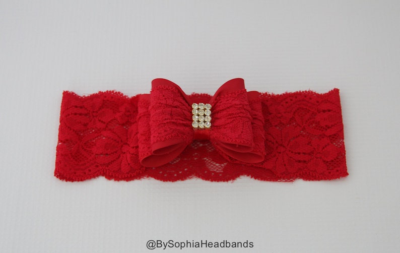 Baby Headband Red Big Bow Headband Christmas Headband Red Etsy