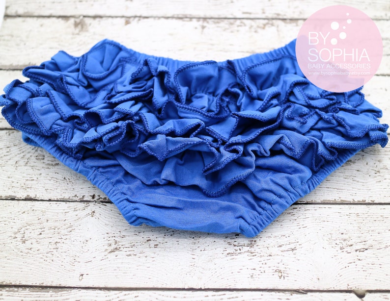 Baby Cotton Bloomers Royal Blue Ruffle Baby Bloomer Royal Etsy