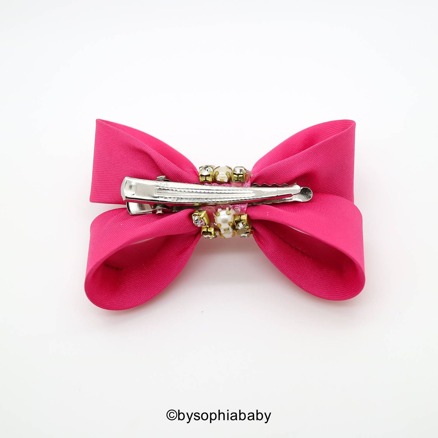 Baby Hair Clip Hot Pink Bow Hair Clip Hot Pink Hair Clip Etsy