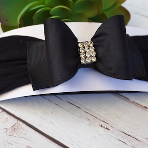 Baby headband, Black Baby Headband, Black Bow Headband, Newborn Headband, Photography Prop, Black Baby Headband, Rhinestone Headband, 715