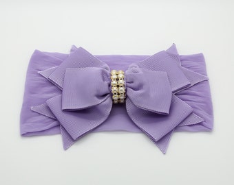 Baby Headband Headwrap, Lilac Lavender Baby Headband, Lavender Baby Headband, Big Bow Headband, Toddler Headband, Newborn Headband, 906