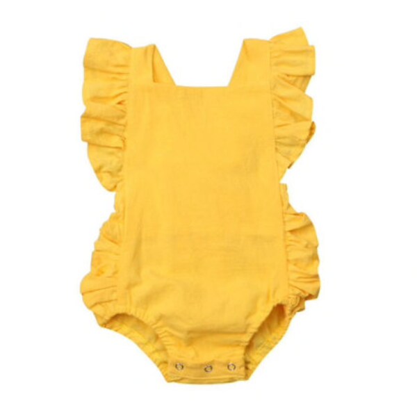 Baby Yellow Romper Etsy
