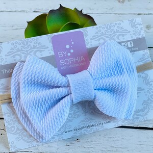 Weiße Schleife Baby Stirnband Set, Herbst Baby Nylon Stirnband, kleine Schleifen, Baby Schleifen, Neugeborenen Stirnbänder, Nylon Stirnbänder, Baby Haarschleifen, 700