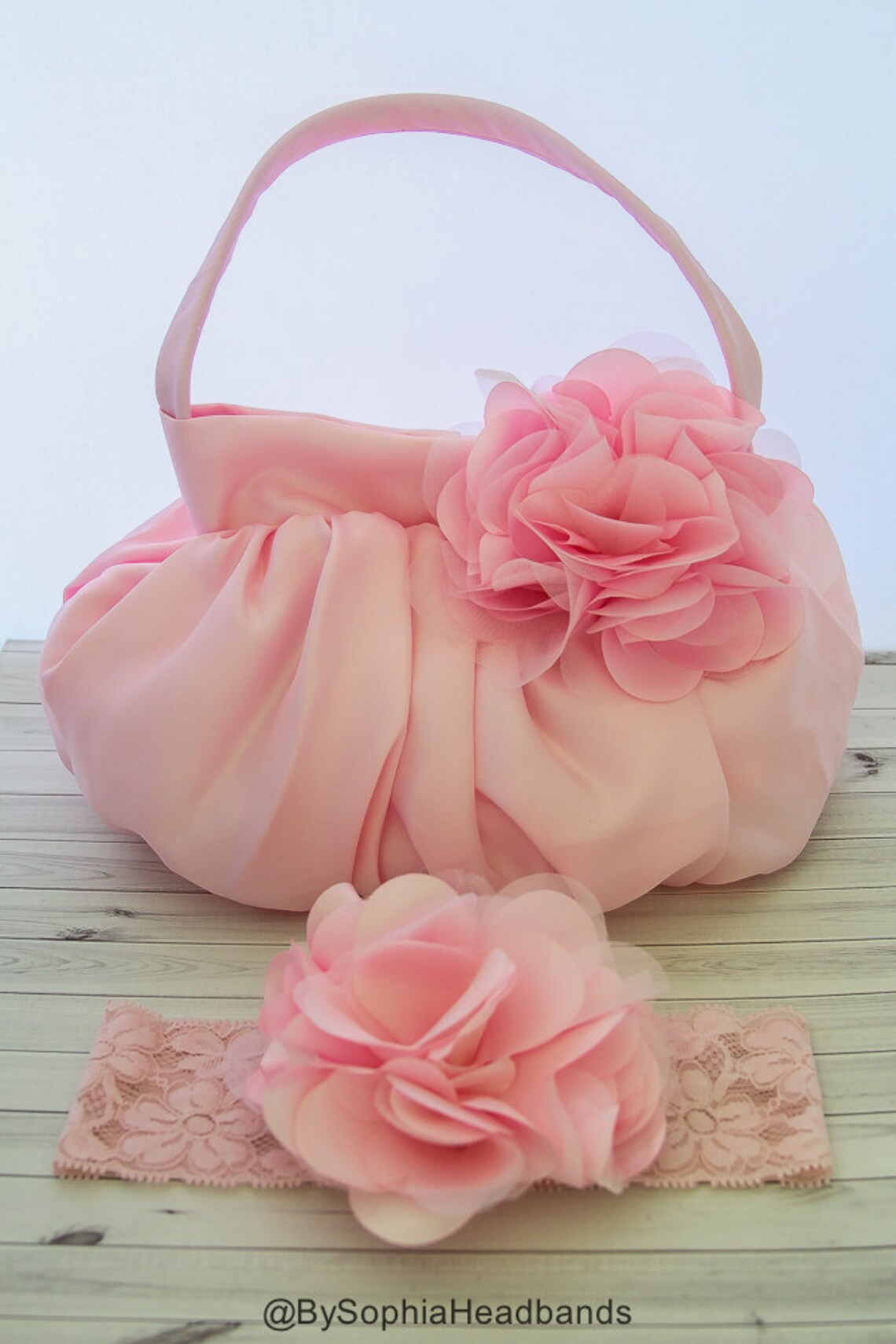 Light Pink Flower Handbag Girls Pink Purse Girls Pink Etsy