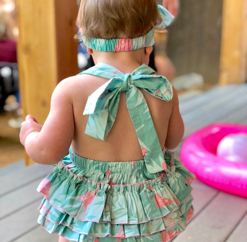 Flamingo Baby Girl Romper Set Baby Romper and Headband Etsy