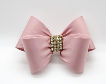 Pale Pink Hair Clip, Pink Bow Hair Clip, Bow Hair Clip, Toddler Pink Hair Clip, Girls Bow Hair Clip, Big Bow Hair Clip, 1004