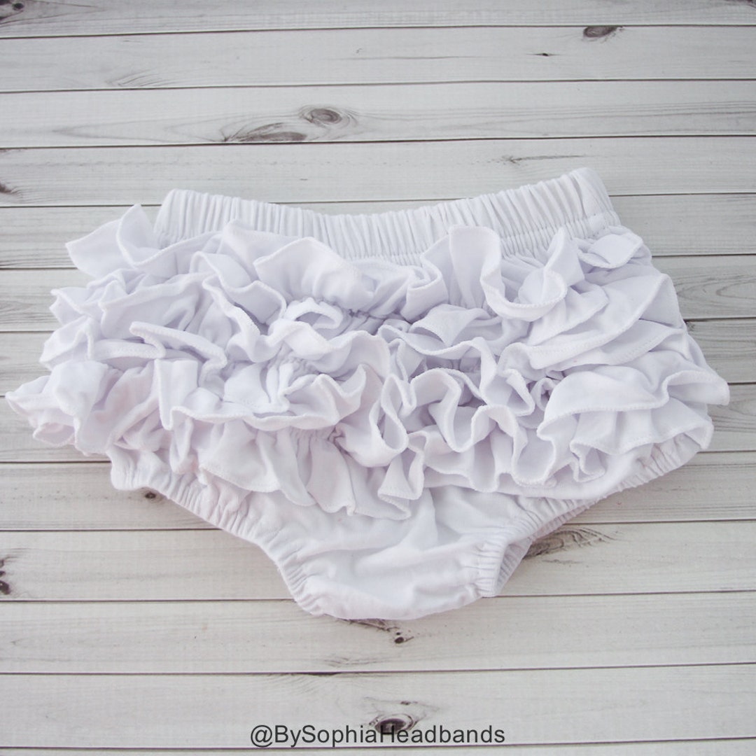 Baby Bloomers White Ruffle Back Baby Bloomer White Baby Etsy