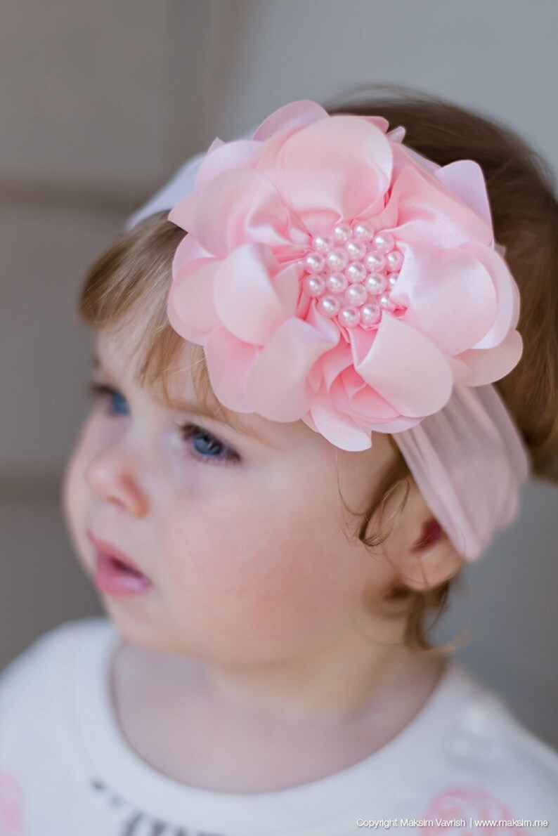 Black Headband Baby Flower Headband Baby Girl Headband Etsy