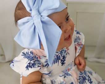 Baby Zandana, Baby Headwrap, Light Blue Baby hoofdband met tulband van de Baby, peuter HeadWrap, meisjes Headwrap tulband, licht blauw Head wrap, 2244