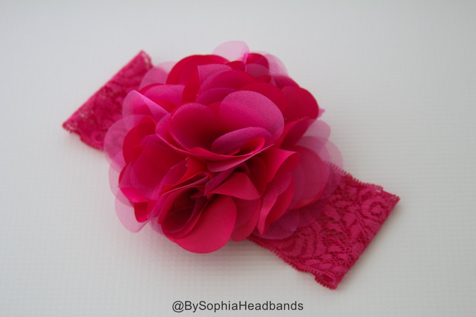 Hot Pink Flower Headband Pink Baby Headband Big Flower Etsy