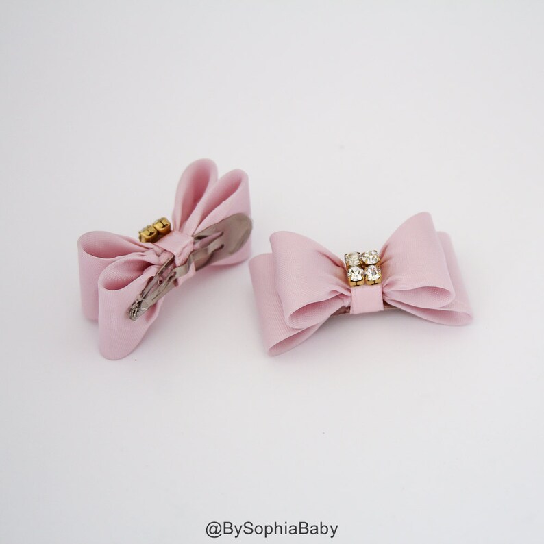 Light Pink Baby Bow Hair Clip Bow Hair Clip Pink Hair Clip Etsy