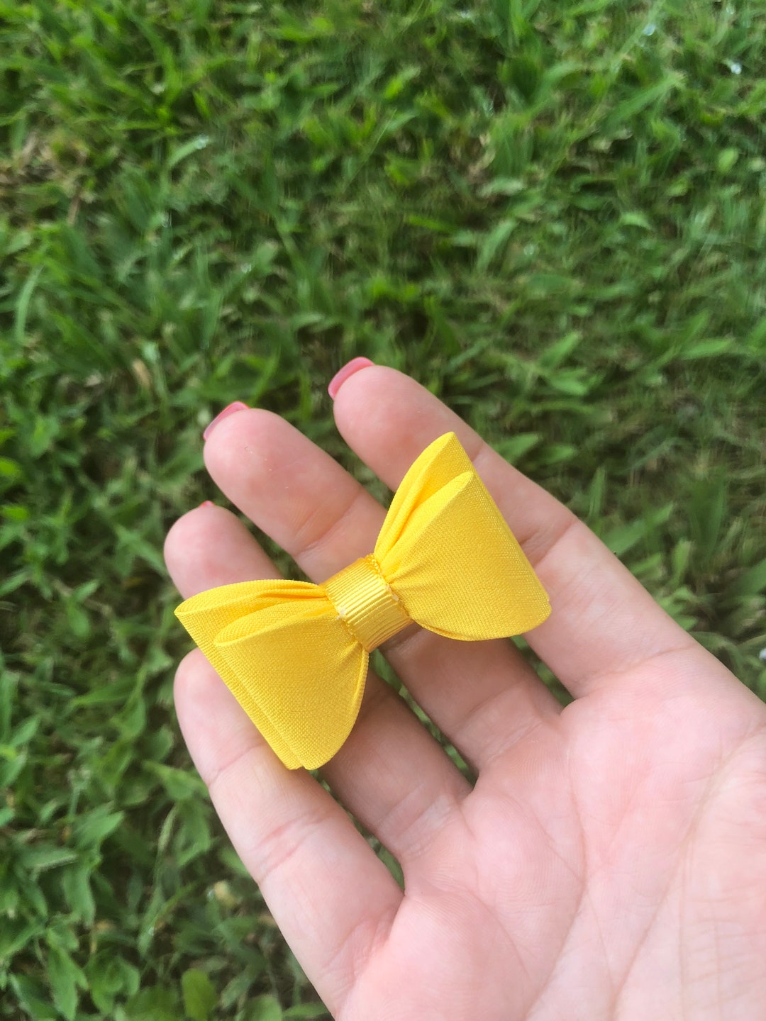 Baby Yllow Bow Newborn Baby Bow Yellow Baby Hair Bow Small Etsy México